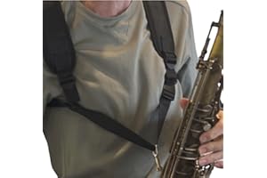 Agustu Large Saxophone Neck Strap - 17.7 x 27.5" Harness for Sax - Tenor, Baritone, Alto, Soprano Saxophones, Clarinet - Neck