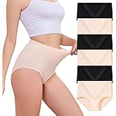 PPBYS Womens Underwear Pack,C Section High Waisted Tummy Control Moisture-Wicking Brief Underwear,plus size Panties 6Packs