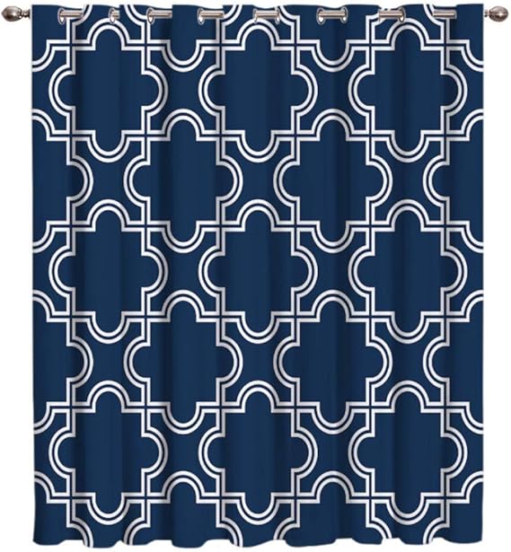 WKJHDFGB Patrón Marroquí Cortinas Tratamientos para Ventanas Cortinas