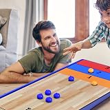 RAYNA GAMES 3 in 1 Tabletop Shuffleboard Bowling Curling Set 120x30cm view 7