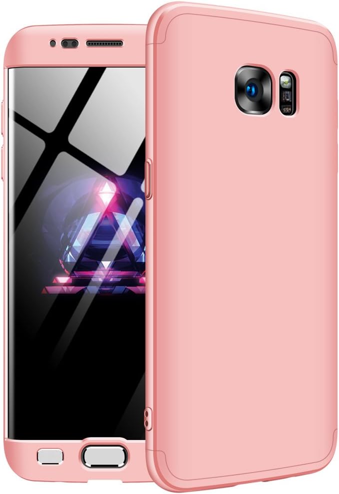 Samsung Galaxy S7 Edge Case,GKK Double Dip Ultra Slim Knight Series Case For Samsung S7 Edge Cover Hybrid PC [HARD] Full Protection Matte Phone Case (Rose Gold)