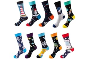 Dress Socks for Mens Womens Colorful Funny Novelty Crew Socks 10 Pack