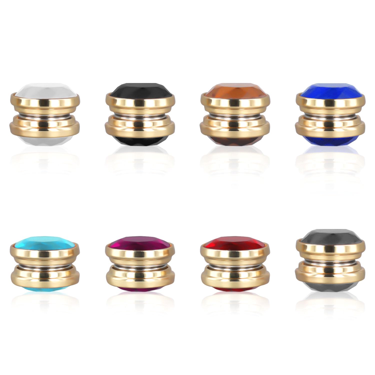 8pcs Hijab Magnetic Pins, Multicolored Crystal Hijab Magnets Multi-Purpose Pinless Strong Magnetic Hijab Pins No-Snag Scarf Clasp Magnets Brooch for Women Hijabs Scarves Clothes