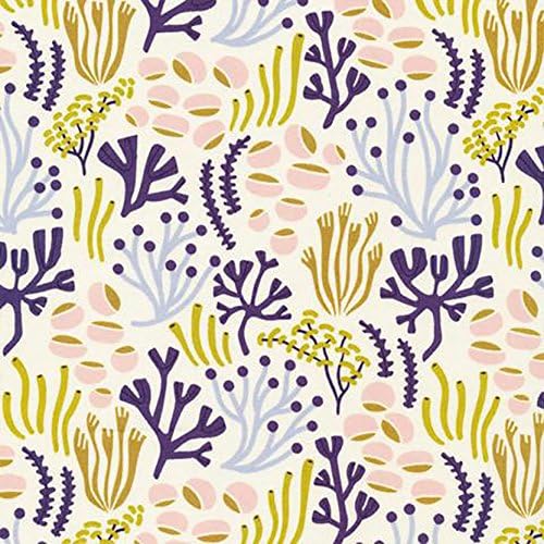 Ocean Floor - Underwater - Cloud 9 Fabrics - ORGANIC COTTON - Fish Ocean Water Seaweed Coral Baby (1.5 Yards)