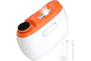 LOVE YOU STUDIO Electric Automatic Nail Clipper Trimmer - 2 in 1 Rechargeable Fingernail File Grinder Cutter for Baby Adults Seniors - Multifunctional Manicure Polisher with LED for Trimming Polishing Nails
