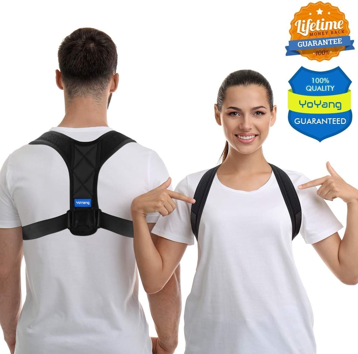 YoYang Posture Corrector for Women Men Comfortable Posture Corrector Posture Brace Posture Support- Keep Posture Perfect to Prevent Kyphosis - Adjustable Upper Back Posture Corrector for Women Men