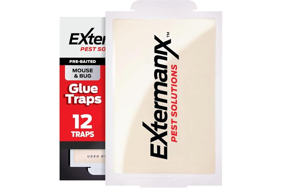 Extermanix Glue Traps for Mice & Bugs – Safe Around Children & Pets – Strong Adhesive Glue for Bugs, Insects & Cockroaches –