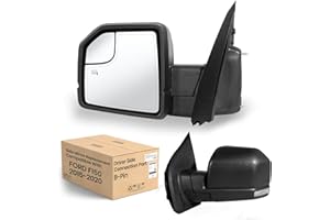 xingsichuang Left Driver Side Mirror For 2015-2020 Ford F150 with Power Adjustment,Heated Glass,Signal Light,Manual Folding (8 Pins) Replaces #JL3Z17683CA (Not-Temperature Sensor) Meets DOT Approved