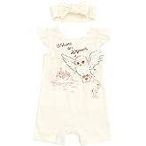 Harry Potter Hedwig Owl French Terry Romper and Headband Newborn to Toddler