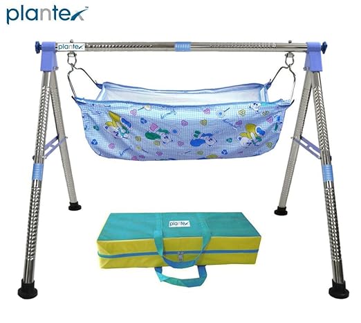 Plantex Stainless Steel Folding Indian Style Ghodiyu/Cradle - Baby Swing Cradle (Fully Foldable)