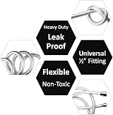 ZOTTI 2m Shower Hose Smooth PVC Anti-Kink Brass Connectors Universal G1/2 Chrome view 7