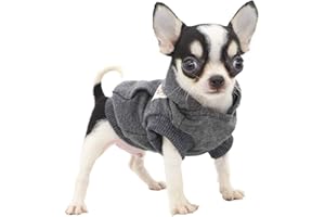 LOPHIPETS Dog Cotton Hoodies Sweatshirts for Small Dogs Chihuahua Puppy Clothes Cold Weather Coat-Charcoal/XS