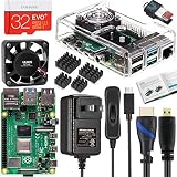 Vilros Raspberry Pi 4 4GB Complete Kit with Clear Transparent Fan Cooled Case (4GB)