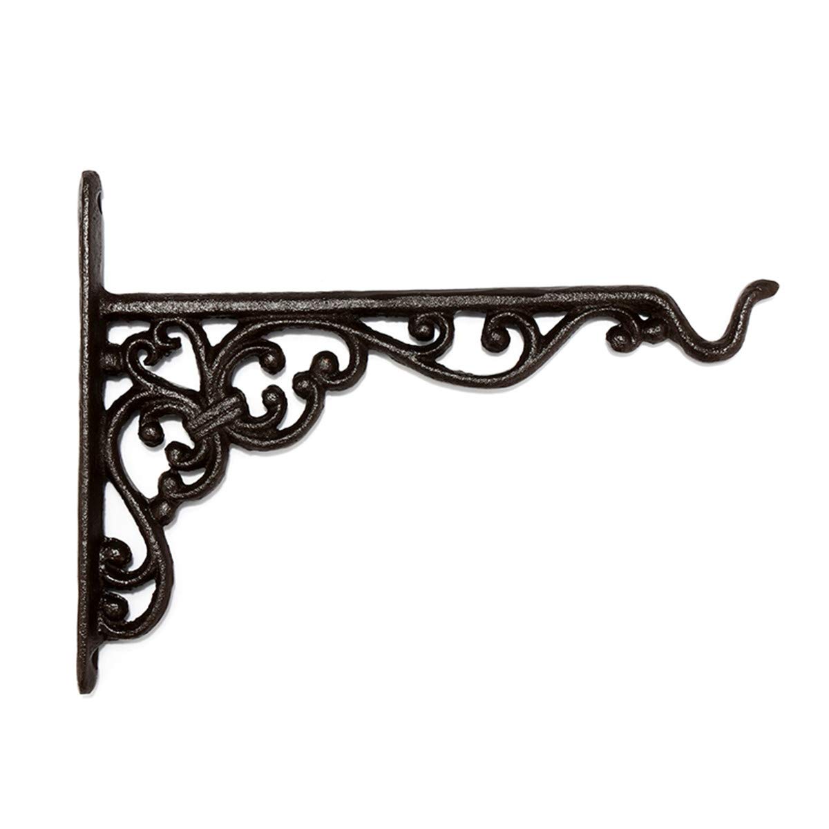 Jcevium Hanging Basket Bracket,Cast Iron Hanger Wrought Iron Garden Hook Flower Pots Basket Wall Hanger Bracket With Expansion Screw