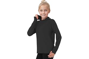 Somaibo Girls Boys Long Sleeve Shirt Sun Protection Hoodie Lightweight Athletic Workout Pullover Top Rash Guard for Kids