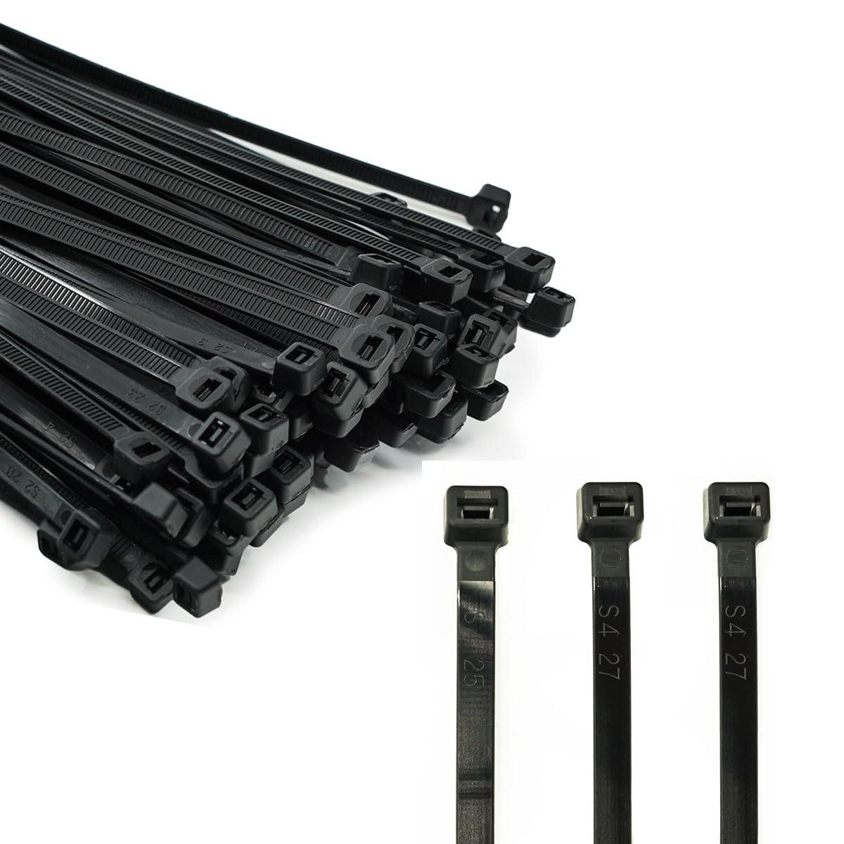 ERKO Cable Ties Black 140 x 3,6 mm 100 Pieces Chemical Resistant 40lbs Tensile Strength Professional Zip Tie Wraps, Cable Managment