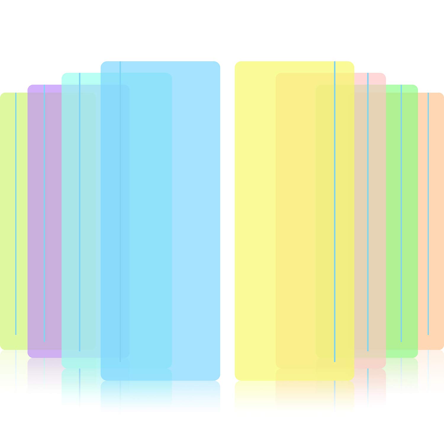 Zonon Guided Reading Highlight Strips Colored Overlay Reading Tracking Rulers Helps with Reduce Visual Stress (8 pack)