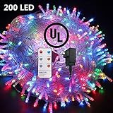 72 FT 200 LED Fairy Lights, Plug in String Lights 8 Modes Twinkle Starry Light Waterproof Indoor Firefly String Light for Tree Wedding Party Bedroom (Multicolor)