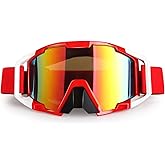 XYOP ATV Goggles Dirt Bike Goggles Motorcycle Motocross Goggles Wide Vision Glasses Bike Riding Goggles Ski Goggle UV400 Anti-Fog Scratch Windproof Dustproof for Men Women Youth Kids Colorful Lens