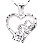 ALOV Jewelry Sterling Silver 60th Birthday Aged to Perfection Cubic Zirconia Pendant Necklace
