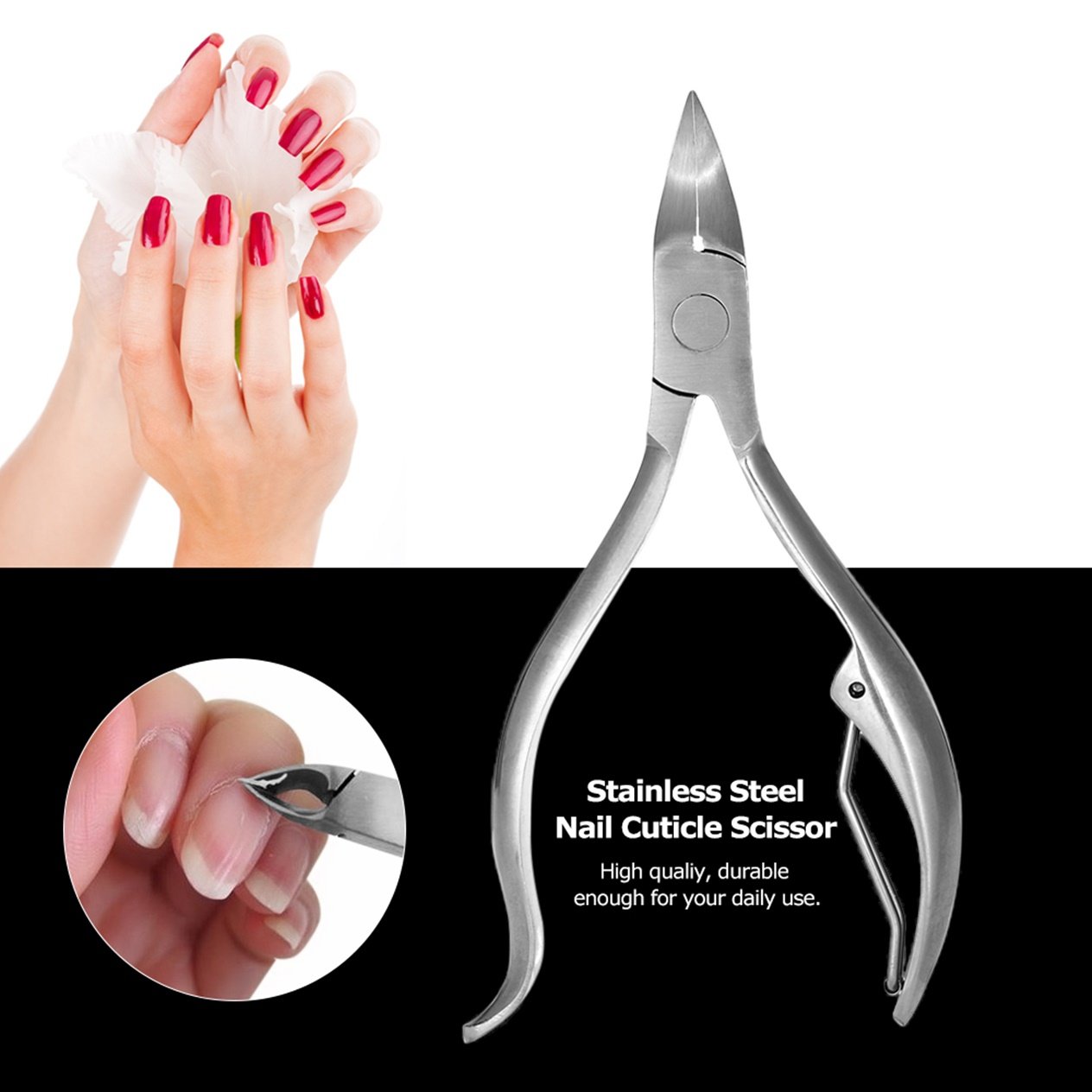 1 Pc Stainless Steel Nail Clippers Toe Finger Nails Files Cuticle Scissor Nipper