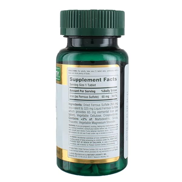 NATURE’S BOUNTY IRON 65 MG TABLETS 100 TABLETS