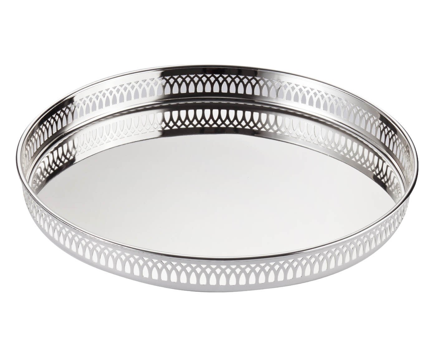 EDZARD tray Delphi (ø 12") round, silver-plated, tarnish-protected - Serving tray, silver tray, gallery tray