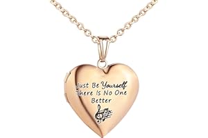 SHBOAZED Taylor Quotes Merch Locket Necklace That Holds Pictures Gifts For Fans Just Be yourself There Is No One Better