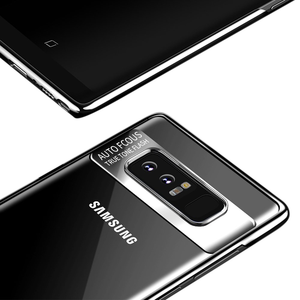 Hülle für Samsung Galaxy Note 8, Senisttech Ultra Dünn Full Protection Shockproof Schutzhülle With Electroplated Craft-Transparent TPU Silikon Handyhülle für Samsung Note 8 (Schwarz)