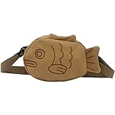 BXCNCKD Cute cartoon fish canvas messenger bag embroidered girl messenger bag