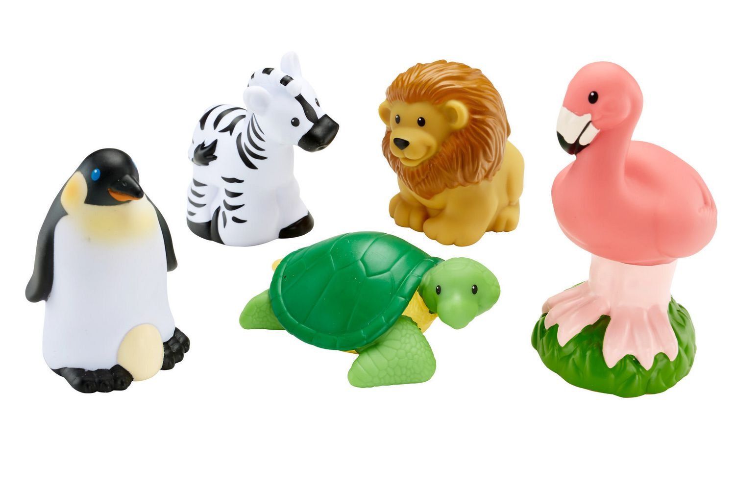 Fisher Price Little People Wild Animals 5 Pack Turtle, Lion, Zebra