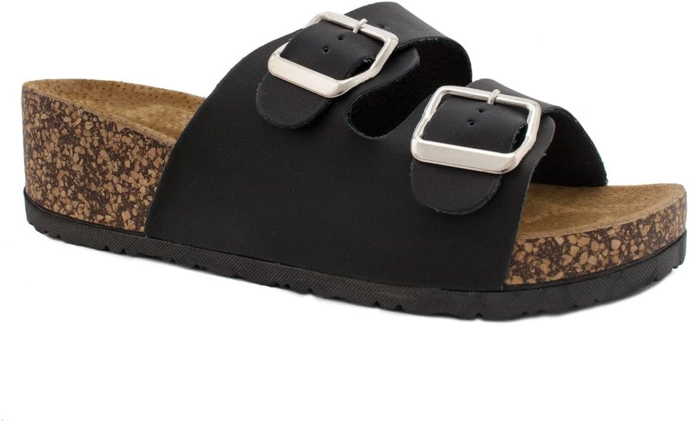 SNJ Women's Casual Buckle Straps Sandals Flip Flop Platform Footbed Trends Shoes