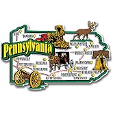 Pennsylvania Jumbo State Magnet by Classic Magnets, 4.3" x 2.7", Collectible 3D Rubber Vintage-Style Souvenirs and Gifts Made in the USA