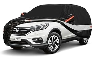 Holthly 10 Layers SUV Car Cover Custom Fit for Honda CRV CR-V (2006-2024) Waterproof All Weather for Automobiles, Outdoor Full Cover Sun UV Rain Protection with Cotton.Black