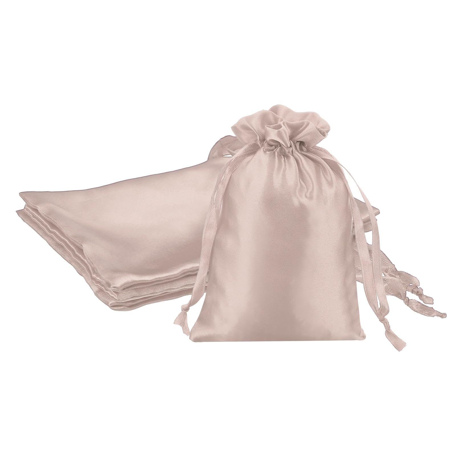 Photo 1 of PATIKIL 4 x 6 Inch Satin Bags with Drawstring, 3 Pcs Silk Drawstring Gift Bags Wedding Favor Pouch for Jewelry Candy Christmas Party Graduation Birthday Easter, Champagne