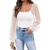 DOROSE Womens Mesh Long Sleeve Shirts Casual Blouses Tops