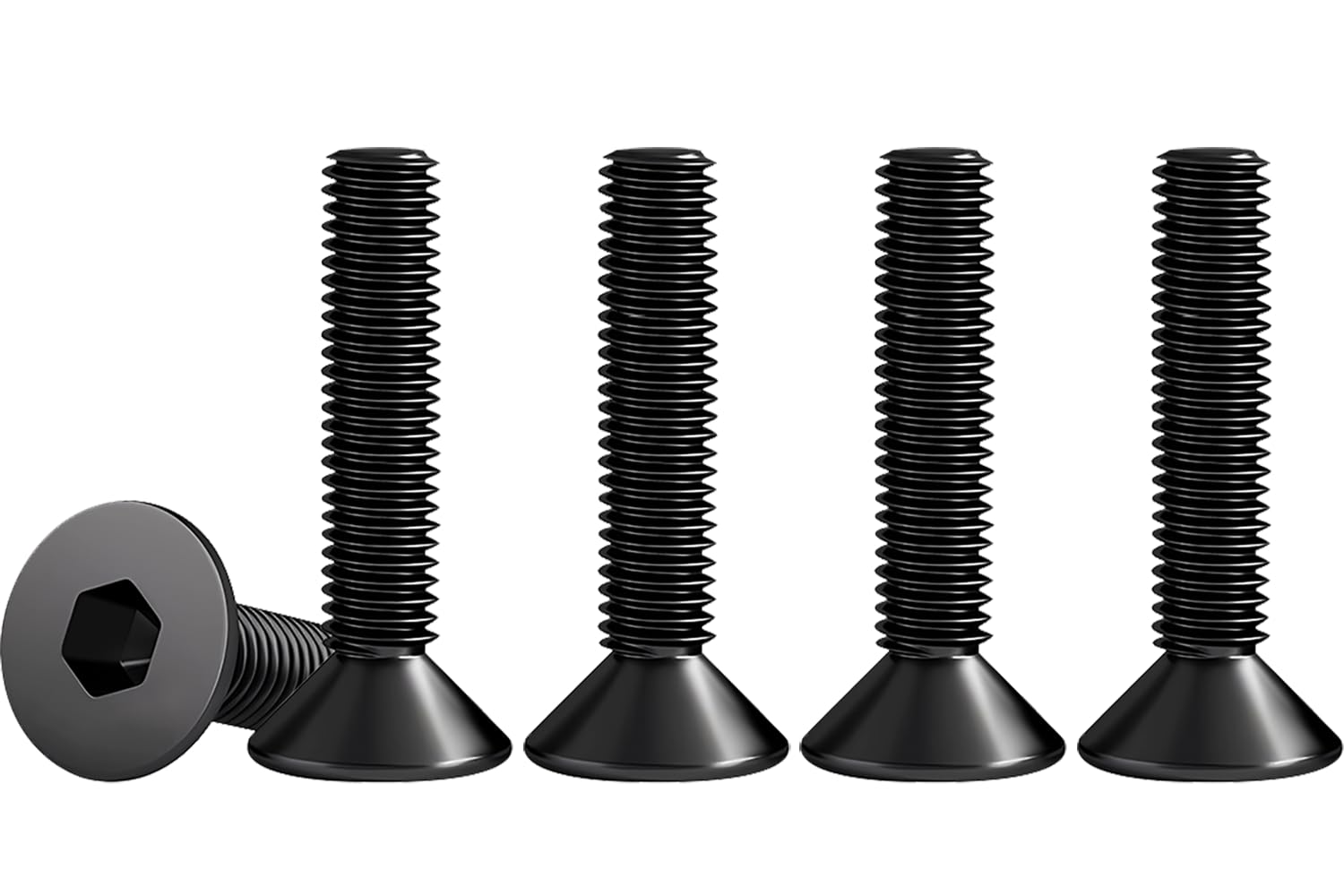 Drenky Black Socket Countersunk Screws M4 X 25mm 304 Stainless Steel Hex Bolts DIN 7991 / ISO 10642 Machine Screw Rustproof Flat Head Hex Socket Cap Screws (Pack of 25) — image 1