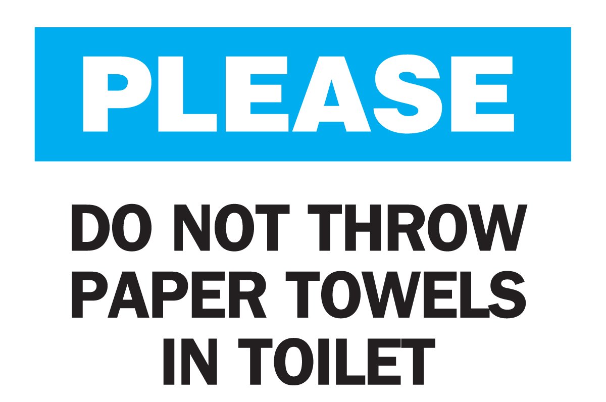 Brady 85663 Self Sticking Polyester, 10" X 14" Please Sign Legend "Do Not Throw Paper Towels In