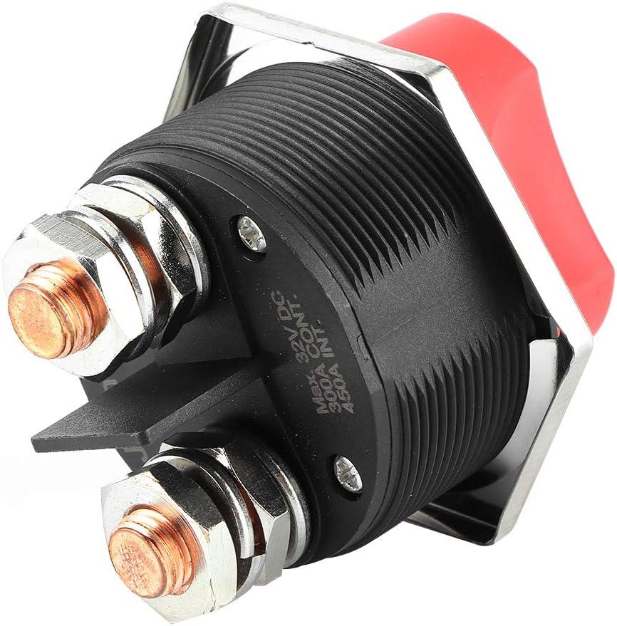 Car Battery Disconnect Switch MAX 12-32V DC 300A Cont 450A INT Battery Power Cut Off Master Switch Disconnect Isolator for Marine Car RV Truck ATV Vehicles and Boat (300A) - Image 5