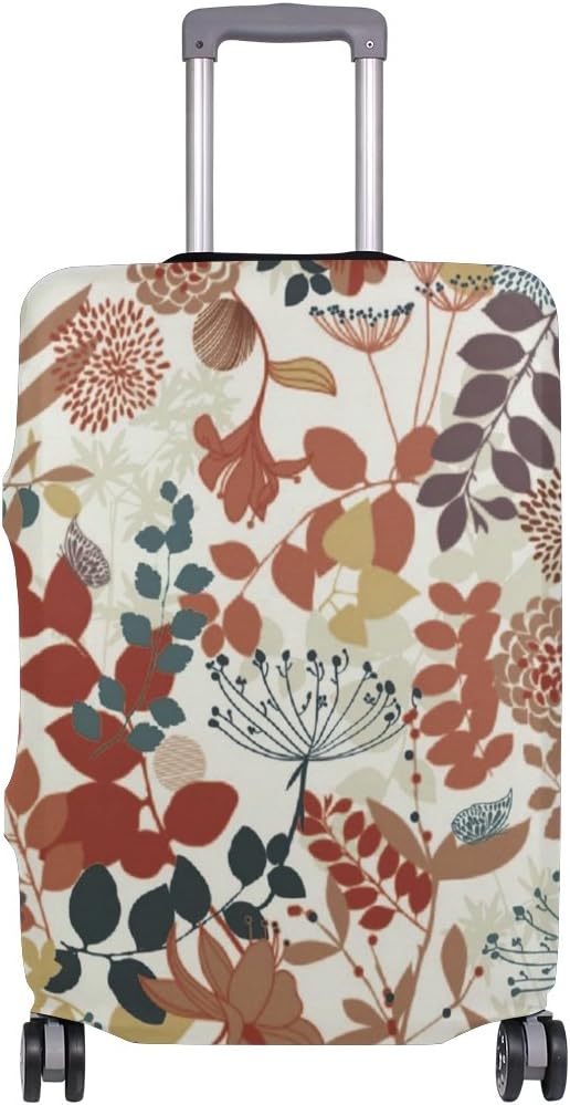 SHANGLONG Colorful Plant Pattern Travel Luggage Cover DIY Prints Protector