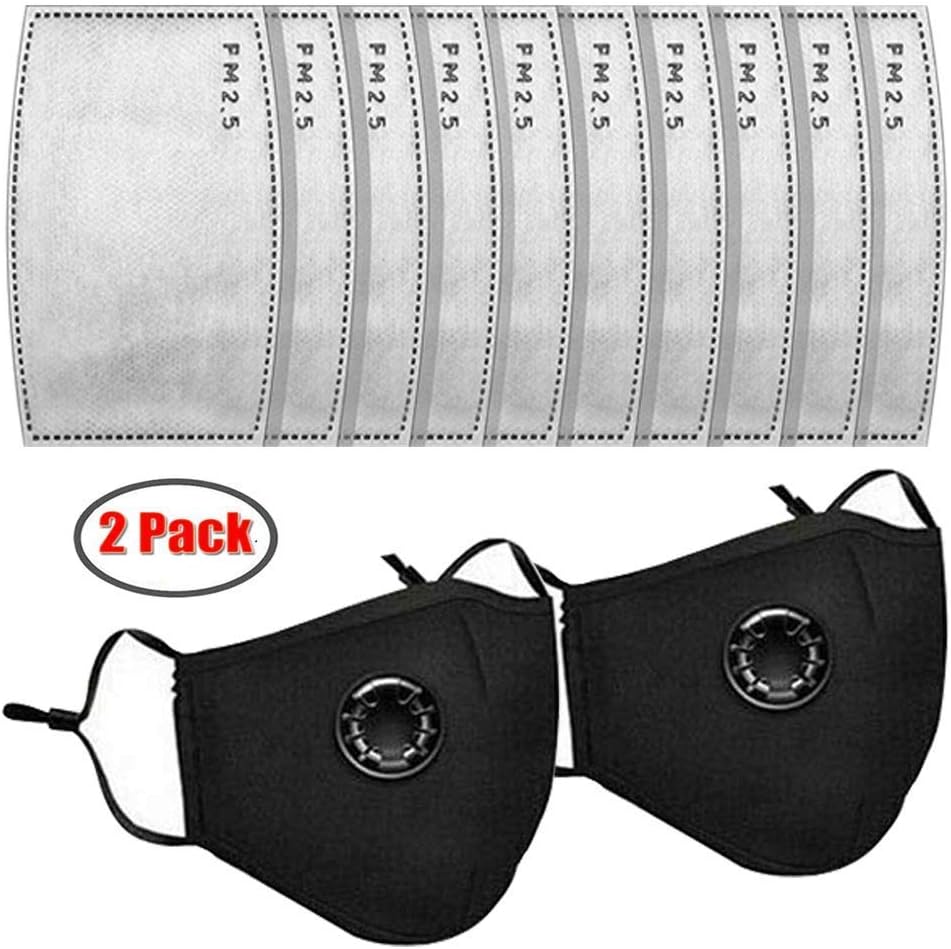 20 Pcs PM2.5 Activated Carbon Filter with, Anti Particle Dust-Proof Anti-Pollution for Breathing Insert Protective, Washable Cotton Face Cover for Adult Outdoor Activities (20)