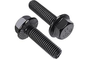MOUMOUTEN 10pcs Flange Hex Head Bolts, 10.9 Black Alloy Screws Black Finish, Hexagonal Flange Head Bolts M12*70