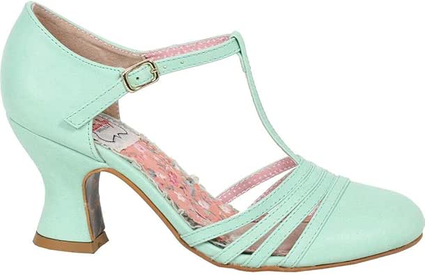 Bettie Page Shoes Lucy TStrap Heel Mint 6 Shoes