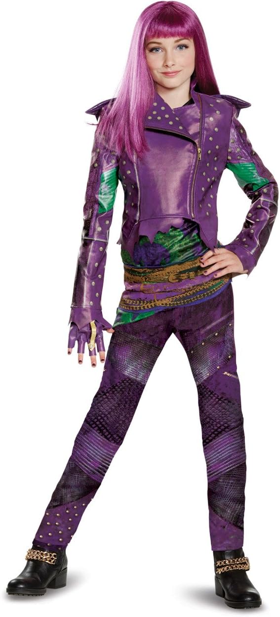 Girl's Prestige Disney Descendants 2 Isle Look Mal Costume Bundle XL 14-16