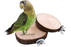 Keersi Natural Wood Perch Stand Toy for Small Medium Pet Bird Parrot Budgie Parakeet Cockatiel Conure Lovebird Finch Canary Hamster Gerbil Rat Chinchilla Squirrel Cage Platform