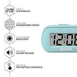 SHARP Digital Alarm Clock – Tactile Case with