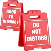 Office Desk Sign | 'Do Not Disturb' &amp; 'Good to Interact' | Funny Desk Accessories | Cubicle Decor | Ideal for Home Office or Workstation