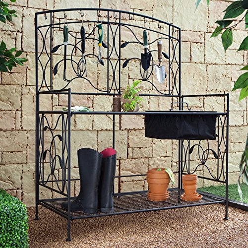 Coral Coast Willow Creek Metal Potting Bench - Black - RH11532-46W