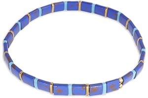 Sonateomber Tila Flat Beaded Stretch Bracelets for Women Colorful Beads Stack Bracelet