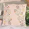 ATOLY Embroidery Kit with Maple Leaves Pattern Pillowcase Cover, Instruction, Drawings, for Pillow Cover, Cushion Cover - 17×17 Inches
